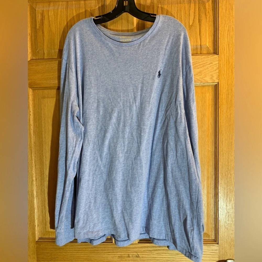 Polo Ralph Lauren Shirt Adult XXL Blue Navy Long Sleeve Cotton Men 190/108B Pony
